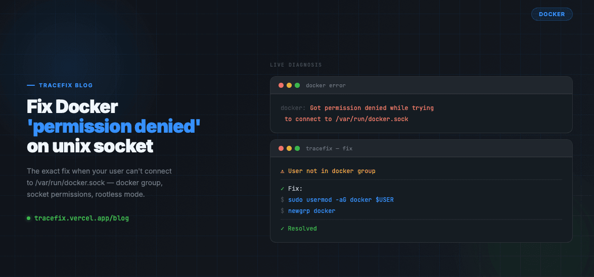 Fix 'permission denied while trying to connect to Docker daemon socket'